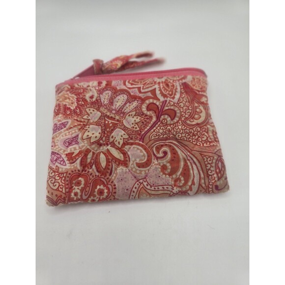 Rare Vera Bradley retired print 90s sherbert pink orange quilted coin purse - Picture 3 of 4